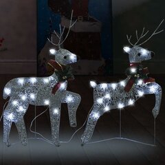 Kalėdiniai elniai, 40 LED lempučių, 2vnt. kaina ir informacija | Kalėdinės dekoracijos | pigu.lt