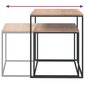 Kavos staliukų komplektas, 2vnt., apdirbta mediena ir metalas цена и информация | Kavos staliukai | pigu.lt