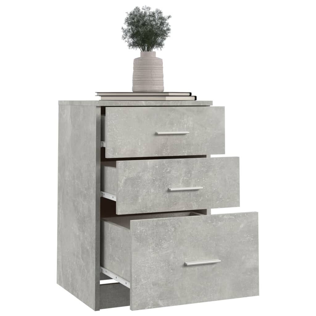 Naktinė spintelė, betono pilka, 40x40x63cm, apdirbta mediena kaina ir informacija | Spintelės prie lovos | pigu.lt