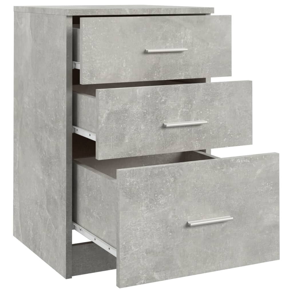 Naktinė spintelė, betono pilka, 40x40x63cm, apdirbta mediena kaina ir informacija | Spintelės prie lovos | pigu.lt