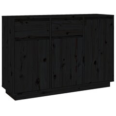 Šoninė spintelė, juoda, 110x34x75cm, pušies medienos masyvas цена и информация | Шкафчики в гостиную | pigu.lt