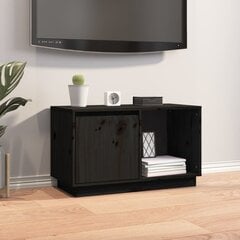 Televizoriaus spintelė, juoda, 74x35x44cm, pušies masyvas цена и информация | Тумбы под телевизор | pigu.lt