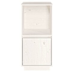 Šoninė spintelė, balta, 38x35x80cm, pušies medienos masyvas цена и информация | Шкафчики в гостиную | pigu.lt