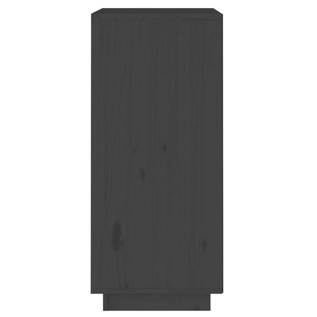 Šoninė spintelė, pilka, 38x35x80cm, pušies medienos masyvas kaina ir informacija | Svetainės spintelės | pigu.lt
