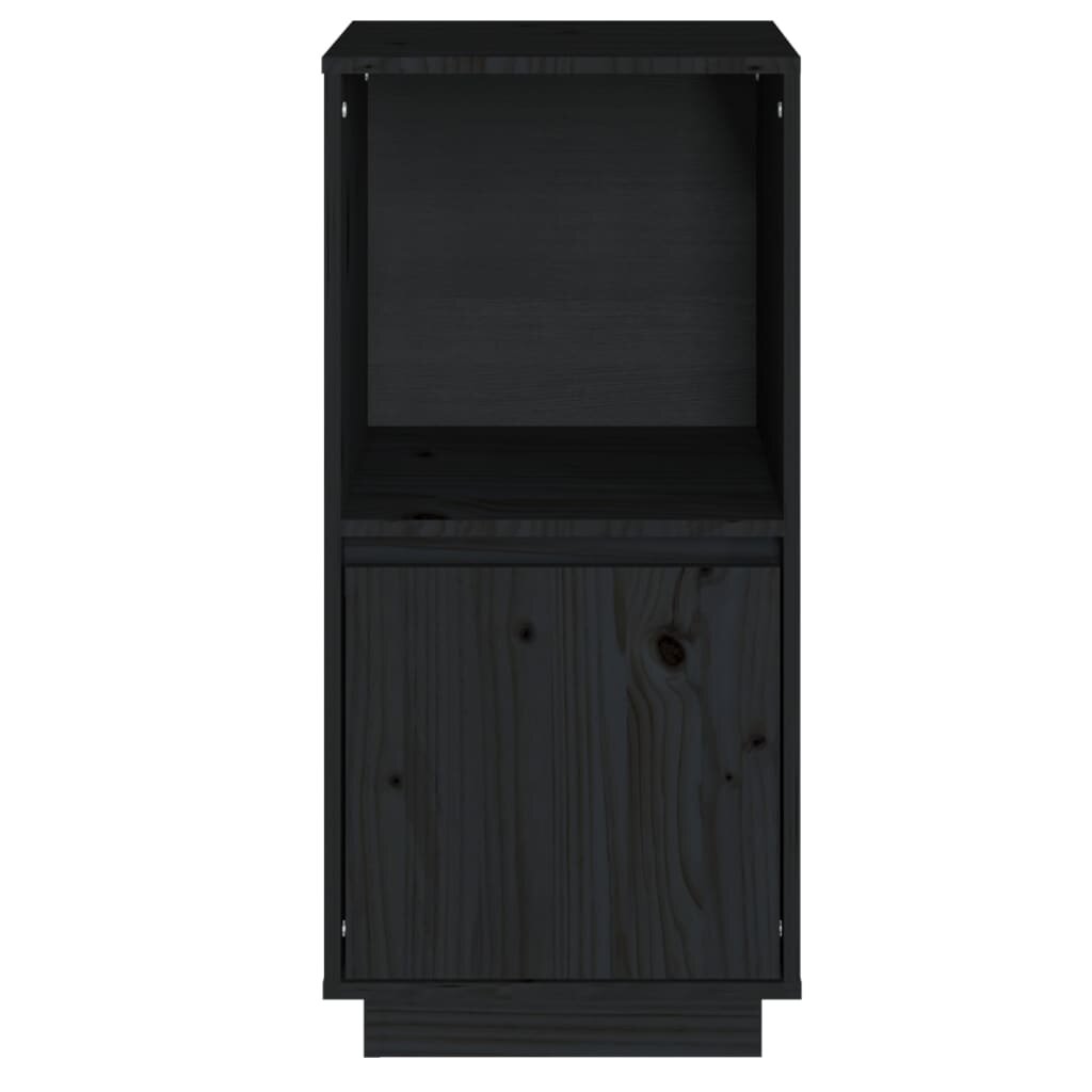 Šoninė spintelė, juoda, 38x35x80cm, pušies medienos masyvas kaina ir informacija | Svetainės spintelės | pigu.lt