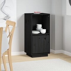 Šoninė spintelė, juoda, 38x35x80cm, pušies medienos masyvas цена и информация | Шкафчики в гостиную | pigu.lt