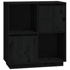 Šoninė spintelė, juoda, 74x35x80cm, pušies medienos masyvas цена и информация | Шкафчики в гостиную | pigu.lt