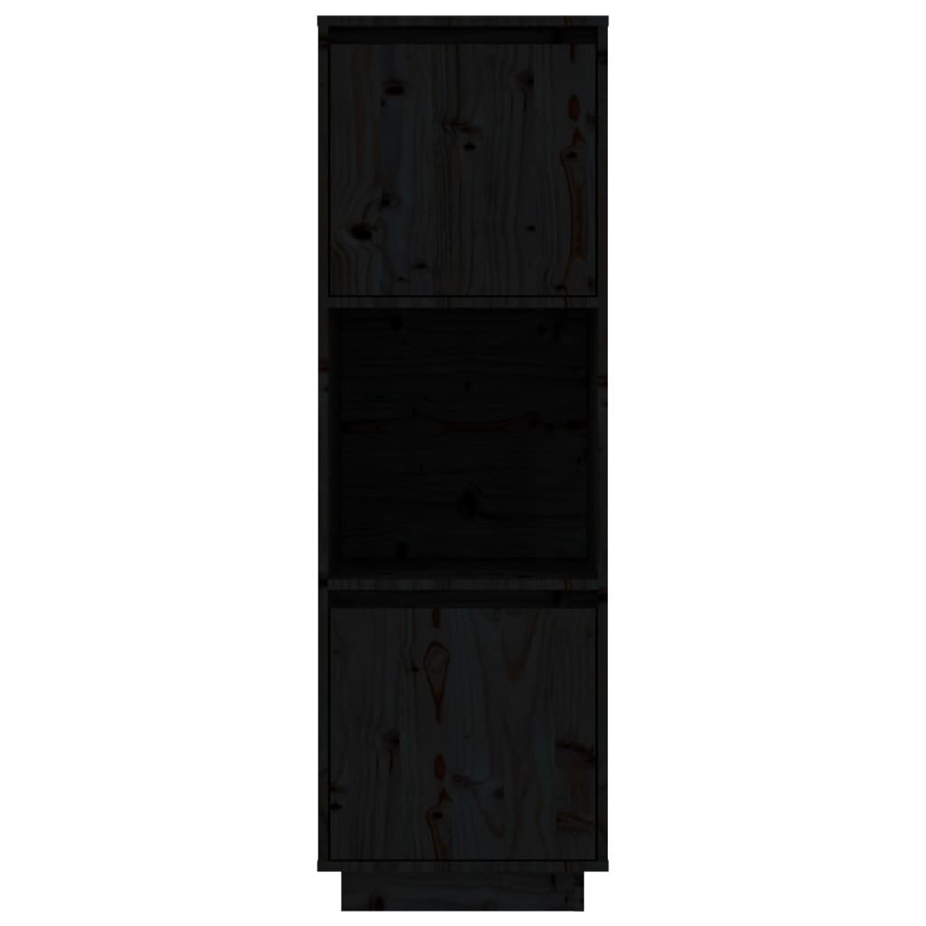 Komoda, juodos spalvos, 38x35x117cm, pušies medienos masyvas kaina ir informacija | Svetainės spintelės | pigu.lt
