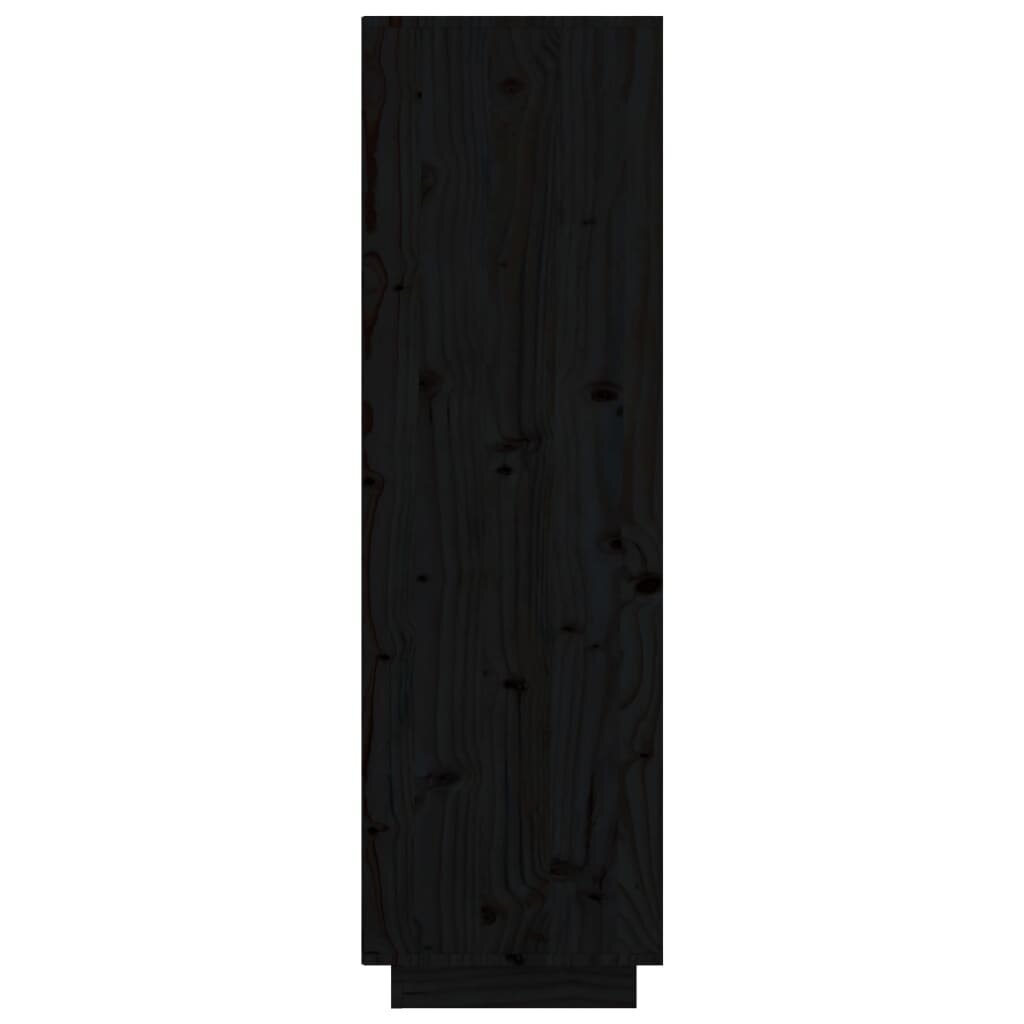 Komoda, juodos spalvos, 74x35x117cm, pušies medienos masyvas kaina ir informacija | Svetainės spintelės | pigu.lt