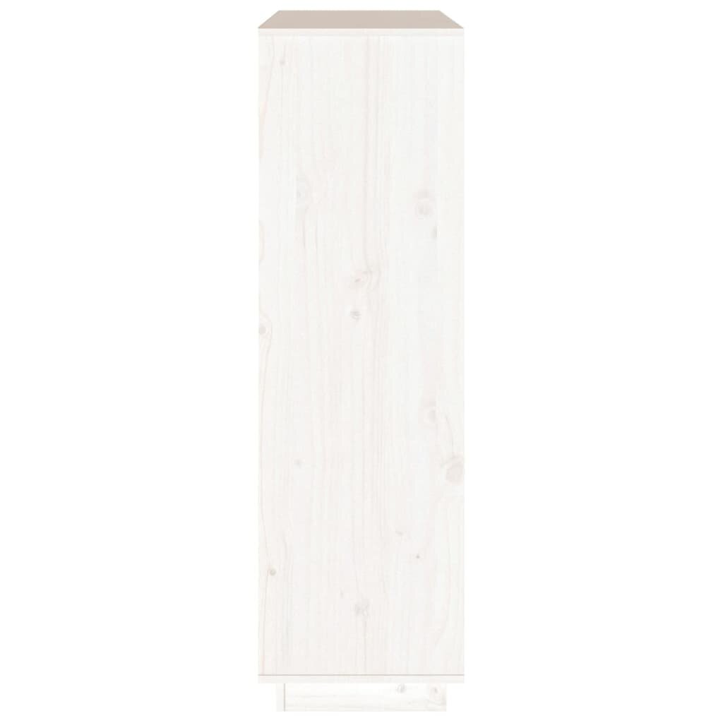 Komoda, baltos spalvos, 110,5x35x117cm, pušies medienos masyvas цена и информация | Svetainės spintelės | pigu.lt