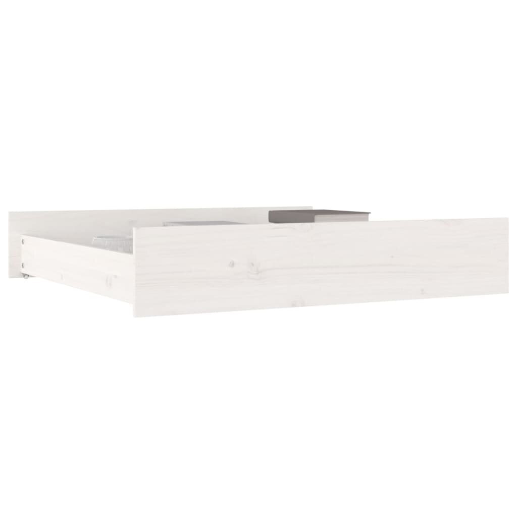 Stalčiai po lova, 2vnt., baltos spalvos, pušies masyvas kaina ir informacija | Stalčiai, patalynės dėžės | pigu.lt