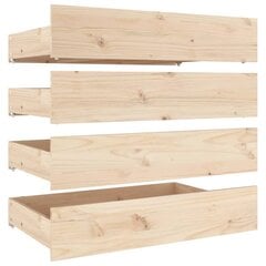 Stalčiai po lova, 4vnt., pušies medienos masyvas kaina ir informacija | vidaXL Priedai baldams | pigu.lt