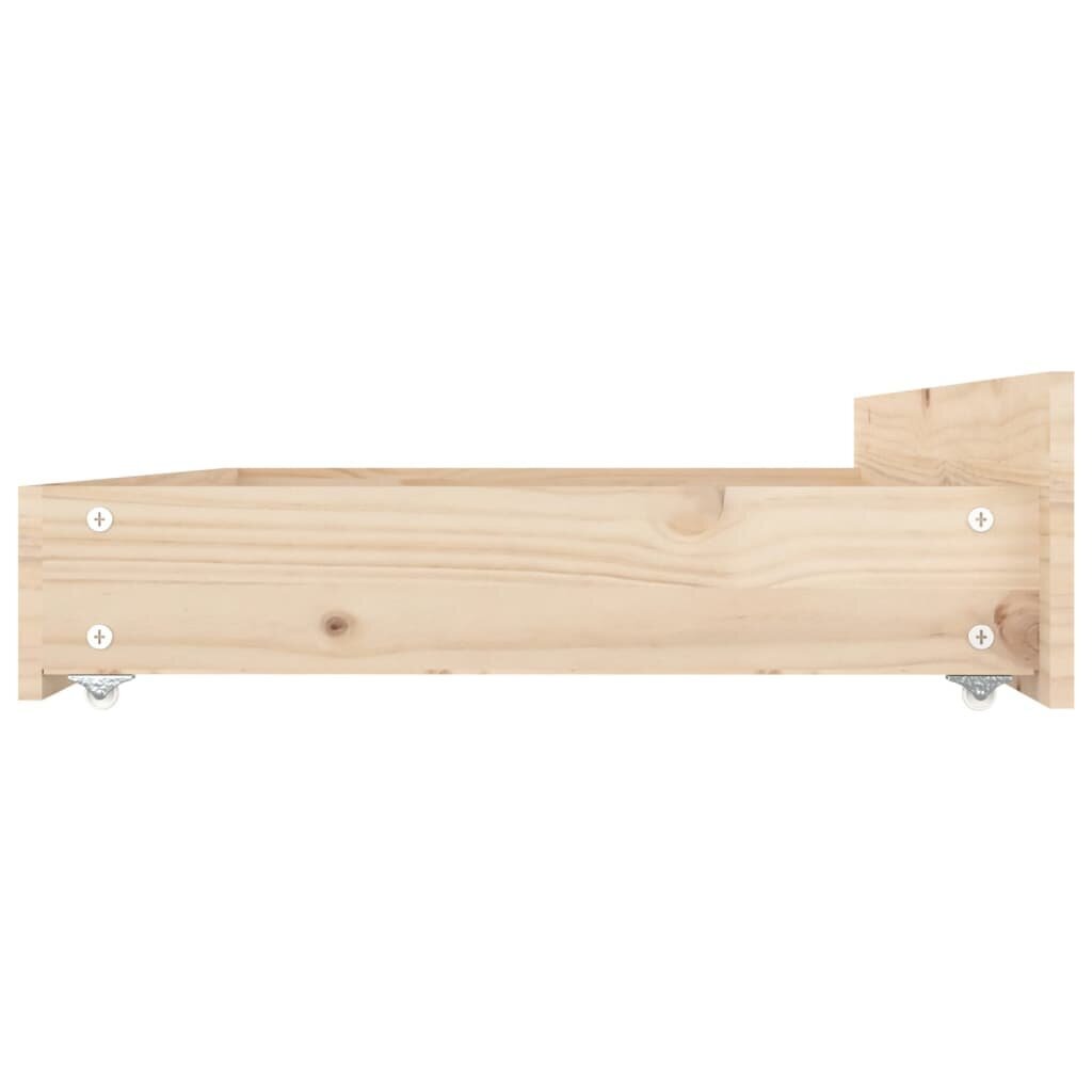 Stalčiai po lova, 4vnt., pušies medienos masyvas kaina ir informacija | Stalčiai, patalynės dėžės | pigu.lt