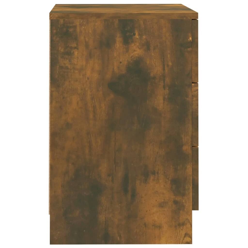 Naktinė spintelė, dūminio ąžuolo, 38x35x56cm, apdirbta mediena kaina ir informacija | Spintelės prie lovos | pigu.lt