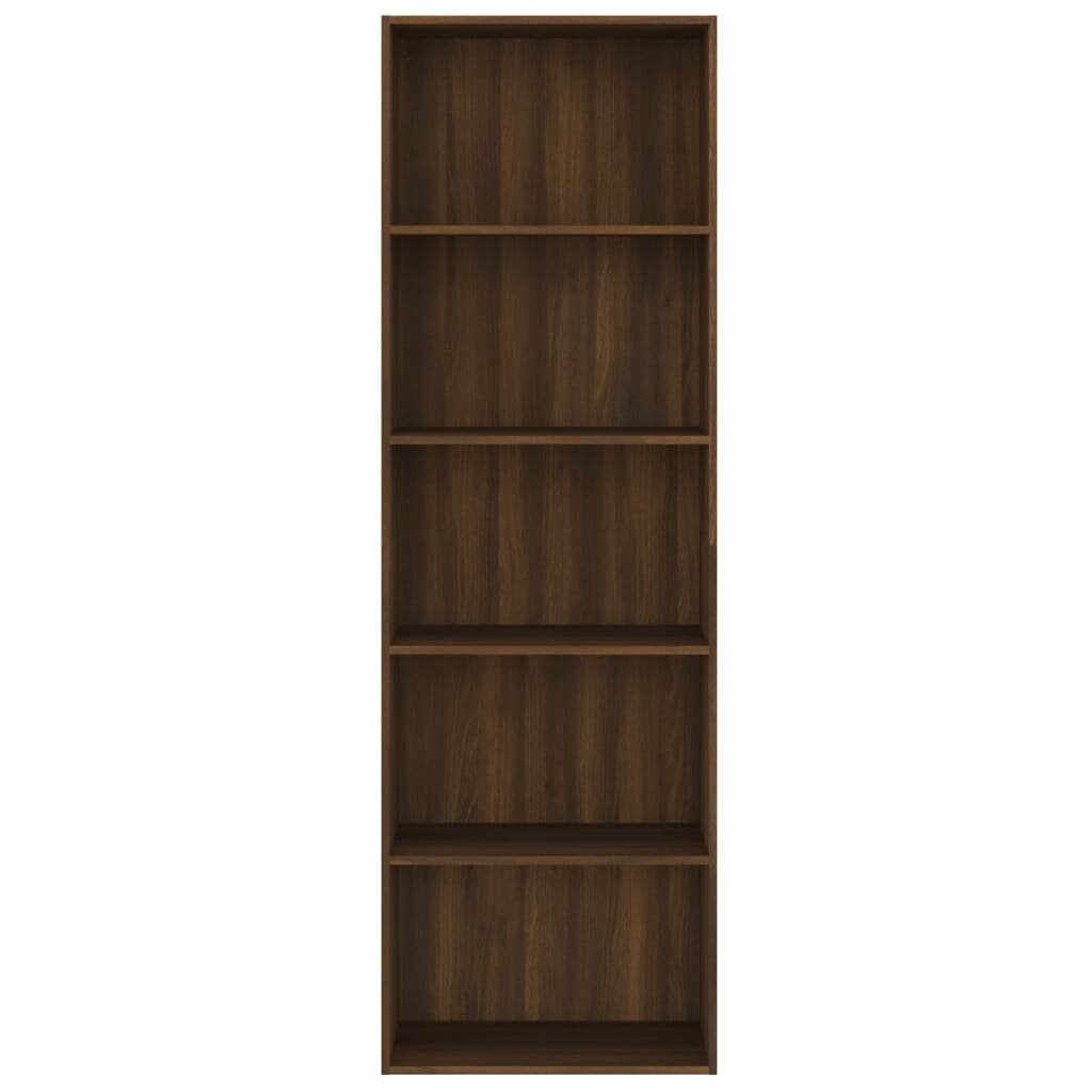 Spintelė knygoms, 5 aukštų, Mediena, 60x30x189cm, ruda ąžuolo spalva kaina ir informacija | Lentynos | pigu.lt