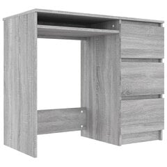 Rašomasis stalas, pilkos ąžuolo, 90x45x76cm, mediena цена и информация | Компьютерные, письменные столы | pigu.lt