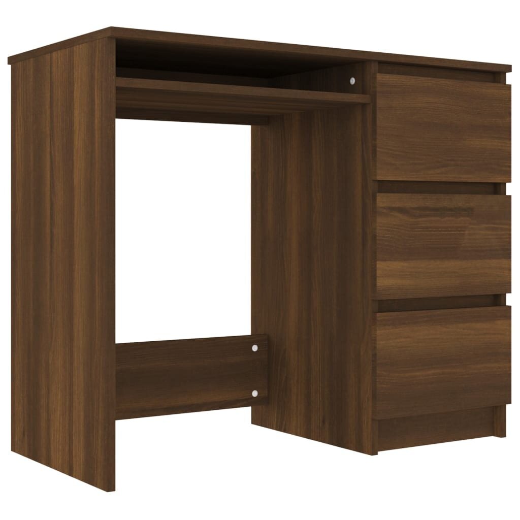 Rašomasis stalas, rudos ąžuolo, 90x45x76cm, mediena kaina ir informacija | Kompiuteriniai, rašomieji stalai | pigu.lt