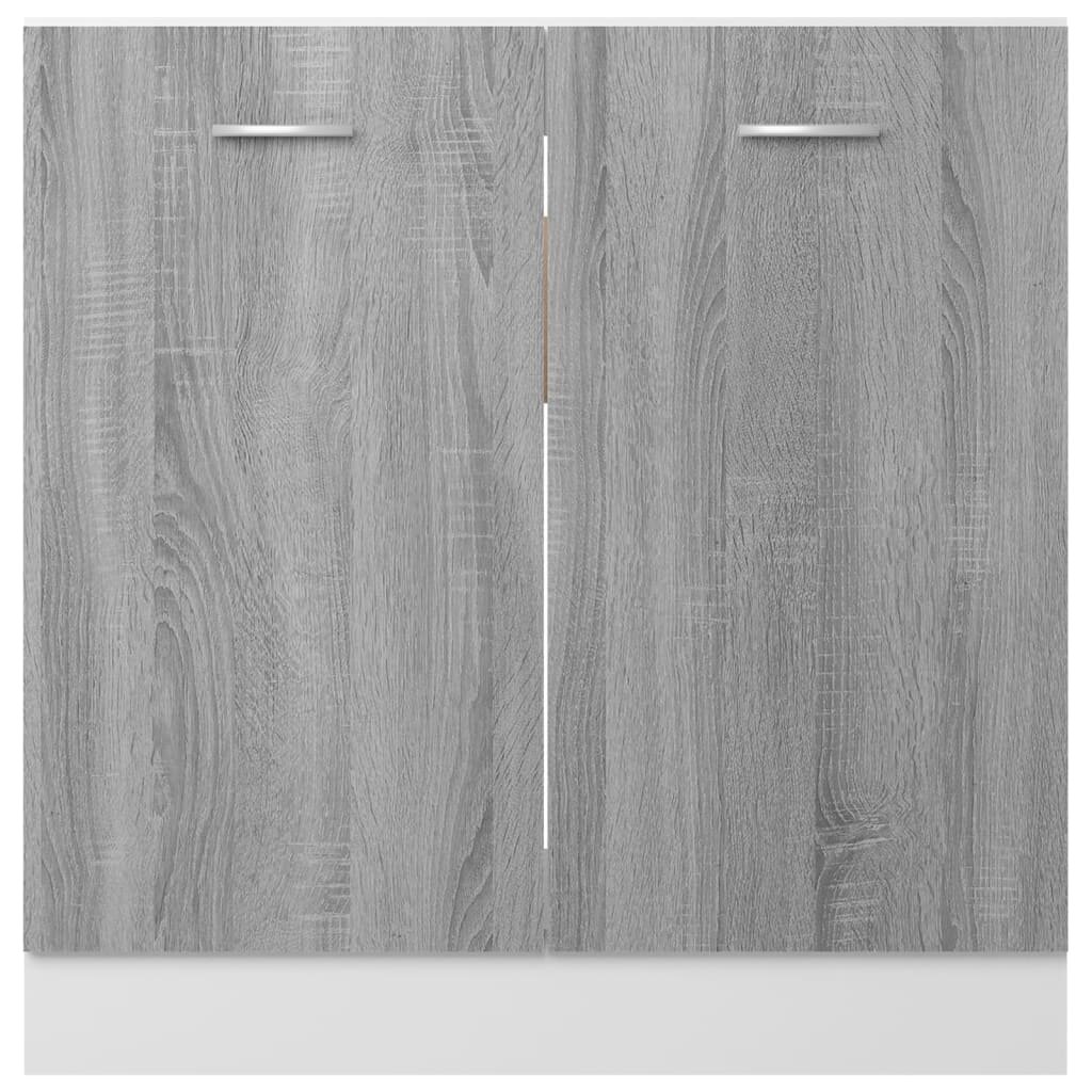 Spintelė praustuvui, pilka ąžuolo, 80x46x81,5cm, mediena цена и информация | Virtuvinės spintelės | pigu.lt