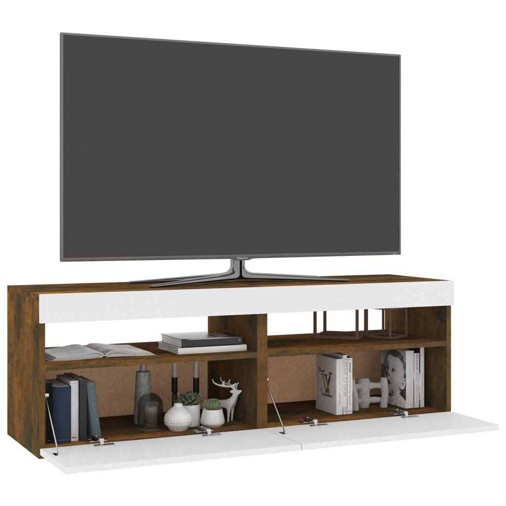 Televizoriaus spintelės su led, 2vnt., ąžuolo, 60x35x40cm kaina ir informacija | TV staliukai | pigu.lt