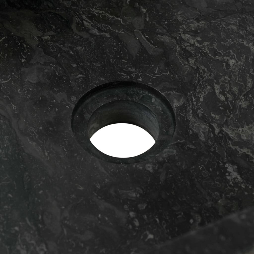 Vonios spintelė su juodais praustuvais, tikmedis ir marmuras цена и информация | Vonios spintelės | pigu.lt