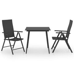 Открытый набор мебели VidaXL, черный цена и информация | Комплекты уличной мебели | pigu.lt