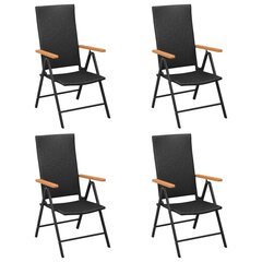 Sodo valgomojo baldų komplektas, 5 dalių, juodas ir rudas цена и информация | Комплекты уличной мебели | pigu.lt