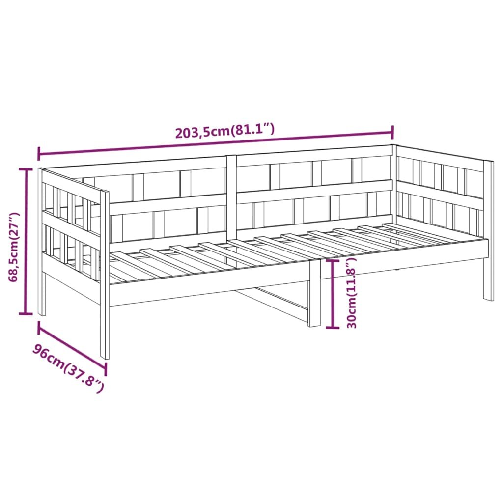 Lova, medaus rudos spalvos, 90x200cm, pušies medienos masyvas kaina ir informacija | Lovos | pigu.lt