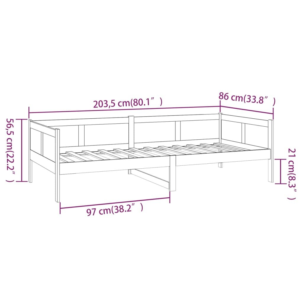 Lova, medaus rudos spalvos, 80x200cm, pušies medienos masyvas kaina ir informacija | Lovos | pigu.lt