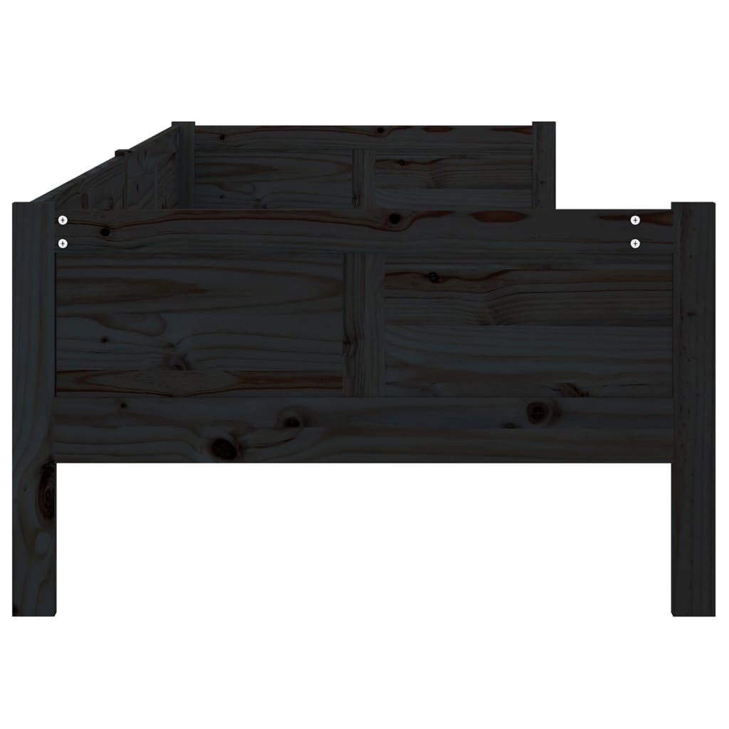 Lova, juodos spalvos, 80x200cm, pušies medienos masyvas kaina ir informacija | Lovos | pigu.lt