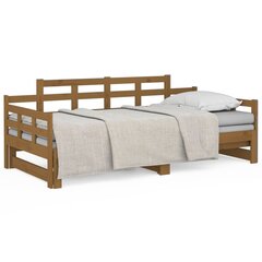 Ištraukiama lova, medaus ruda, 2x(80x200)cm, pušies masyvas цена и информация | Кровати | pigu.lt