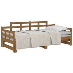 Ištraukiama lova, medaus ruda, 2x(90x190)cm, pušies masyvas цена и информация | Кровати | pigu.lt