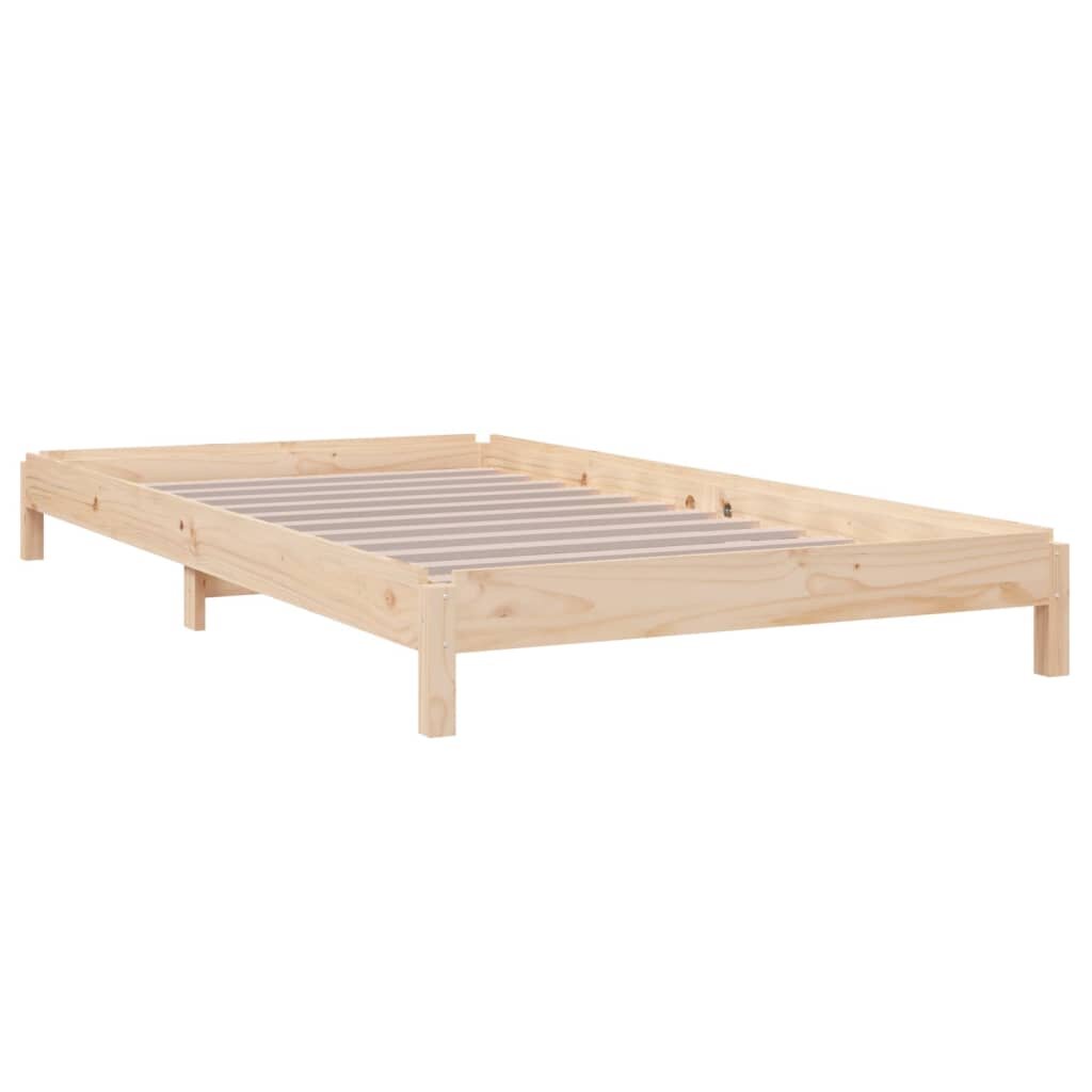 vidaXL Sudedama lova, 100x200cm, pušies medienos masyvas kaina ir informacija | Lovos | pigu.lt