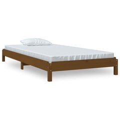 Sudedama lova, medaus ruda, 90x190cm, pušies medienos masyvas kaina ir informacija | Lovos | pigu.lt