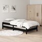 Sudedama lova, juoda, 90x190cm, pušies medienos masyvas kaina ir informacija | Lovos | pigu.lt