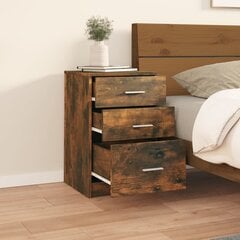 Naktinė spintelė, dūminio ąžuolo, 40x40x63cm, apdirbta mediena kaina ir informacija | Spintelės prie lovos | pigu.lt