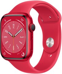 Apple Watch Series 8 GPS 45mm (PRODUCT)RED Aluminium Case ,(PRODUCT)RED Sport Band - MNP43EL/A LV-EE kaina ir informacija | Apple Išmanieji laikrodžiai, apyrankės | pigu.lt