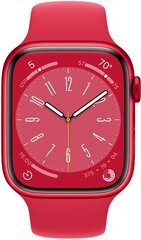 Apple Watch Series 8 GPS 45mm (PRODUCT)RED Aluminium Case ,(PRODUCT)RED Sport Band - MNP43EL/A LV-EE kaina ir informacija | Išmanieji laikrodžiai (smartwatch) | pigu.lt