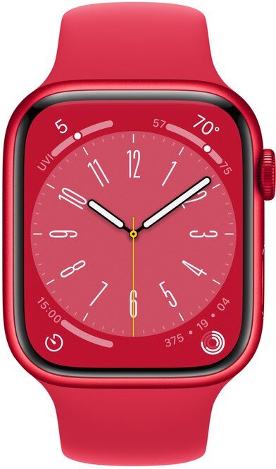 Apple Watch Series 8 GPS 45mm (PRODUCT)RED Aluminium Case ,(PRODUCT)RED Sport Band - MNP43EL/A LV-EE цена и информация | Išmanieji laikrodžiai (smartwatch) | pigu.lt