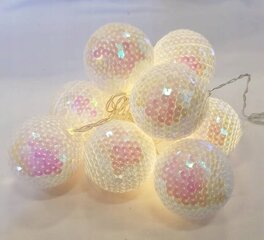 Girlianda su žvyneliais 10 LED, balta/rožinė цена и информация | Праздничные декорации | pigu.lt