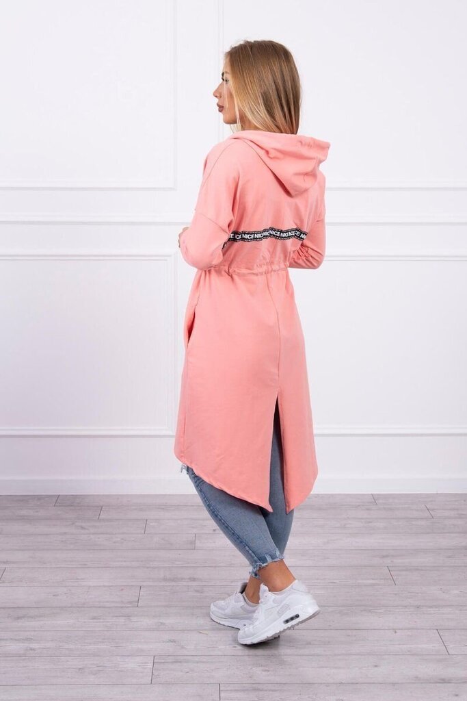 Megztinis ilgesne nugara moterims, rožinės spalvos kaina ir informacija | Megztiniai moterims | pigu.lt