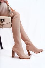IIlgaauliai batai moterims BSB21389, rudi kaina ir informacija | Aulinukai, ilgaauliai batai moterims | pigu.lt