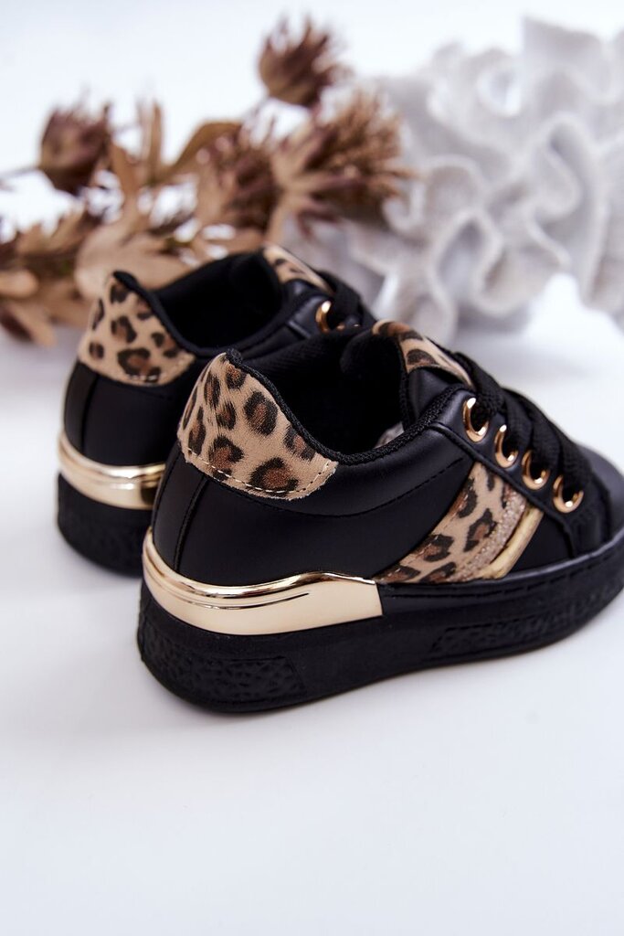 Odiniai sportiniai batai Leopard Black Trixie kaina ir informacija | Sportiniai batai vaikams | pigu.lt