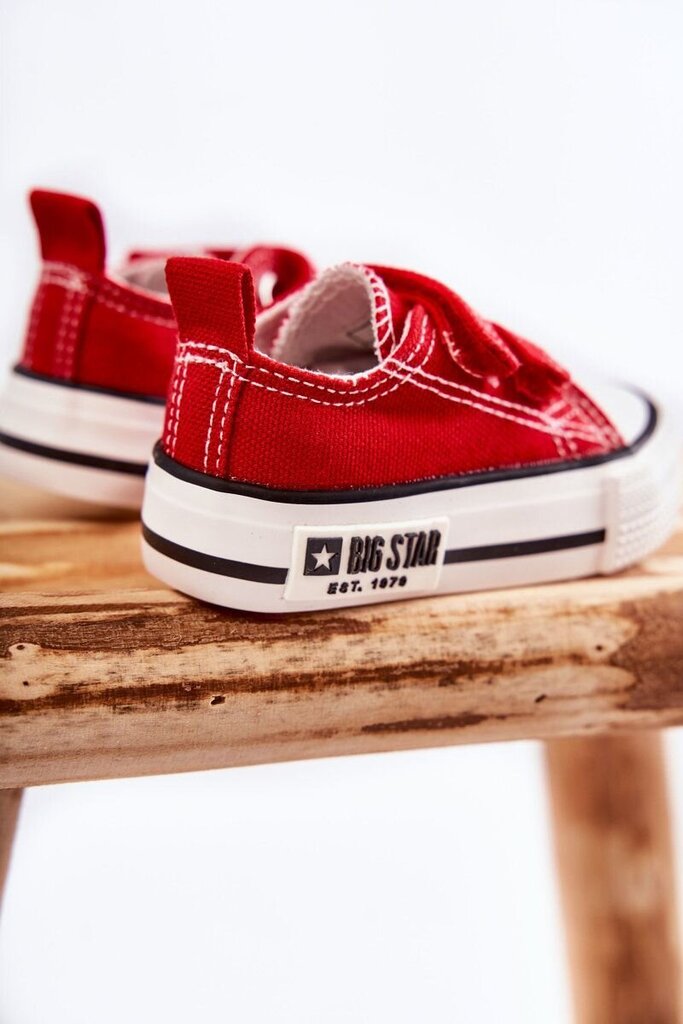 Medžiaginiai laisvalaikio batai su lipniais užsegimais vaikams BSB21620, raudoni kaina ir informacija | Sportiniai batai vaikams | pigu.lt