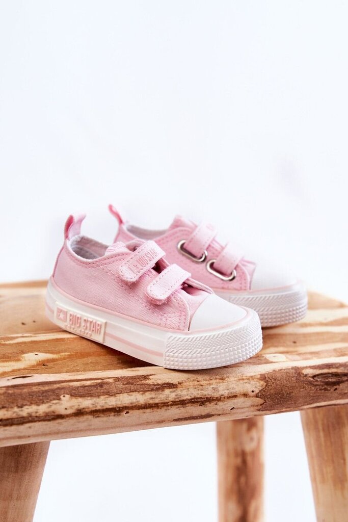 Medžiaginiai laisvalaikio batai su lipniais užsegimais vaikams BSB21621, rožiniai kaina ir informacija | Sportiniai batai vaikams | pigu.lt
