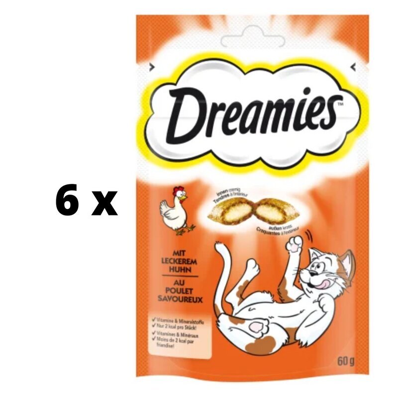 Dreamies skanėstai katėms su vištiena, 60 g. kaina ir informacija | Skanėstai katėms | pigu.lt