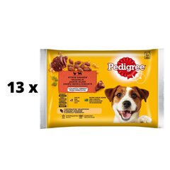 Набор кормов для собак Pedigree Adult в пакетиках, 4 x 100 г x 13 шт. упаковка цена и информация | Консервы для собак | pigu.lt