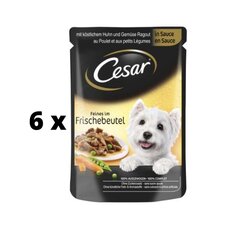 Влажный корм для собак Cesar в пакетиках с курицей и овощами, 100 г x 6 шт. упаковка цена и информация | Консервы для собак | pigu.lt