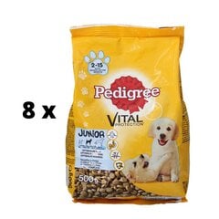 Сухой корм для собак Pedigree Junior с курицей, 500 г x 8 шт. упаковка цена и информация |  Сухой корм для собак | pigu.lt