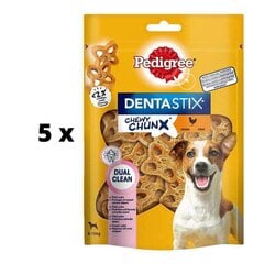 Лакомство для собак Pedigree Dentastix Chewy Chunk Mini со вкусом курицы, 68 г x 5 шт. упаковка цена и информация | Лакомства для собак | pigu.lt