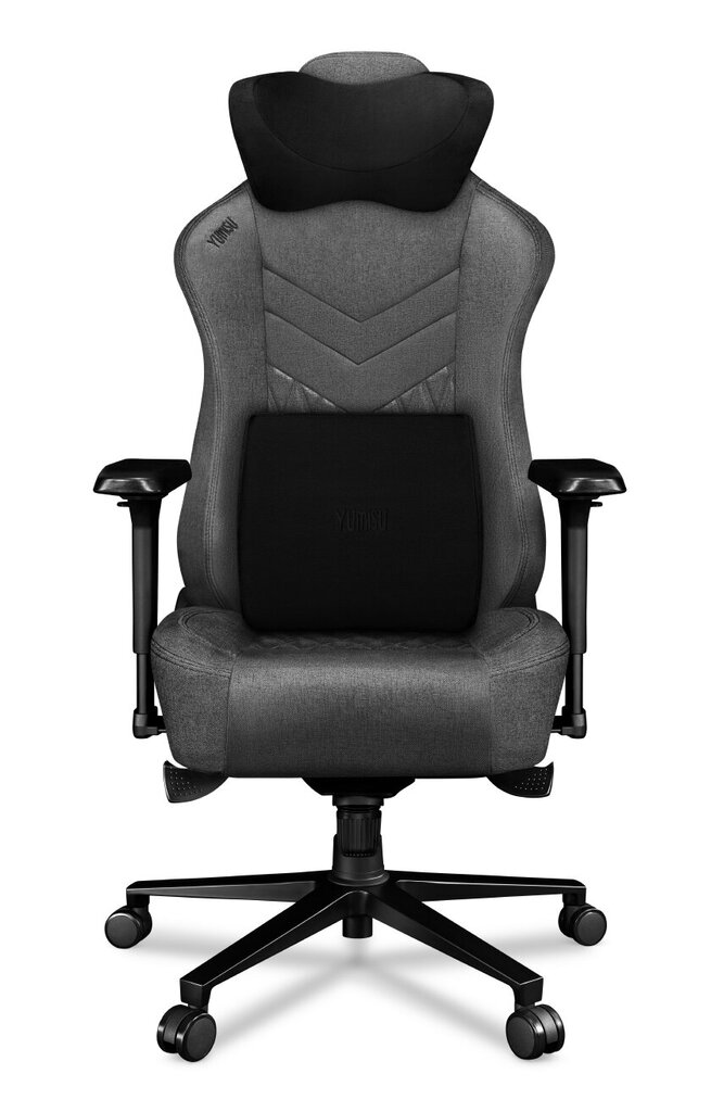 Kompiuterio kėdė Yumisu 2053 Cloud Black, kompiuterinių žaidimų žaidėjams, medžiaginis apmušalas, šviesiai pilkai juodos spalvos kaina ir informacija | Biuro kėdės | pigu.lt